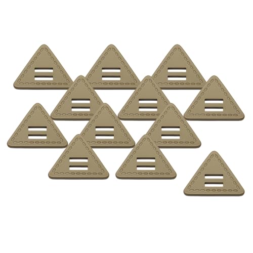HSTWODE 12 Stück 60L (37.5mm) 2-Loch Resin Knöpfe, Dreieckige Leder-Optik Knöpfe, für Wollmantel, Jacken, Mäntel, DIY (Khaki) von HSTWODE