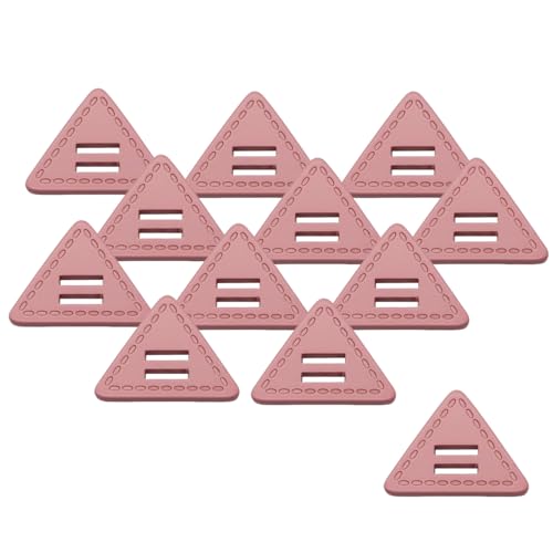 HSTWODE 12 Stück 60L (37.5mm) 2-Loch Resin Knöpfe, Dreieckige Leder-Optik Knöpfe, für Wollmantel, Jacken, Mäntel, DIY (Rosa) von HSTWODE