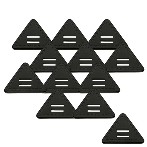HSTWODE 12 Stück 60L (37.5mm) 2-Loch Resin Knöpfe, Dreieckige Leder-Optik Knöpfe, für Wollmantel, Jacken, Mäntel, DIY (Schwarz) von HSTWODE