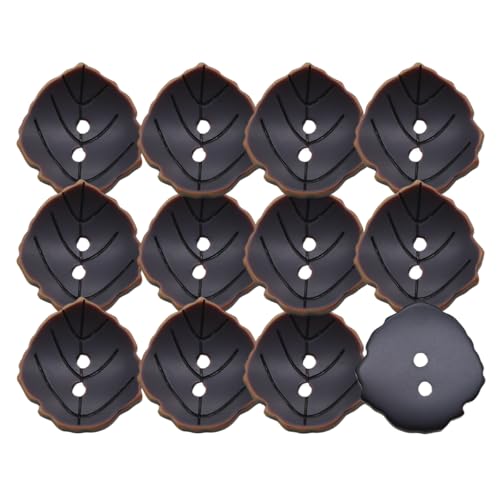 HSTWODE 12 Stück Ahornblatt-Harzknöpfe für Anzug, Doppelwolle, Pullover & Wollmantel – 22mm/33mm, Elegant & Modisch, Für Kleidung Reparatur, Männer & Frauen, Passend (Braun, 33mm) von HSTWODE