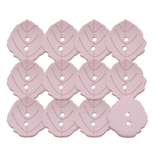 HSTWODE 12 Stück Ahornblatt-Harzknöpfe für Anzug, Doppelwolle, Pullover & Wollmantel – 22mm/33mm, Elegant & Modisch, Für Männer & Frauen, Passend für Kleidung Reparatur (Rosa, 33mm) von HSTWODE