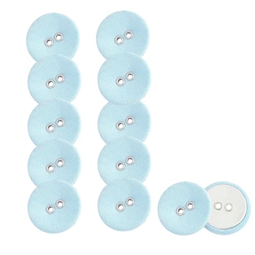 HSTWODE 12 Stück Bunte 2-Loch Knöpfe – 11mm Runde Stoffknöpfe für Hemden, Blazer, Mäntel & Windjacken | Ideal für Ärmelknöpfe & DIY Nähen (Blau) von HSTWODE