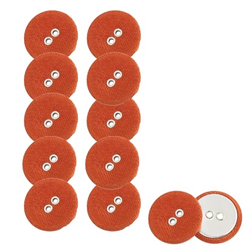 HSTWODE 12 Stück Bunte 2-Loch Knöpfe – 11mm Runde Stoffknöpfe für Hemden, Blazer, Mäntel & Windjacken | Ideal für Ärmelknöpfe & DIY Nähen (Braun) von HSTWODE