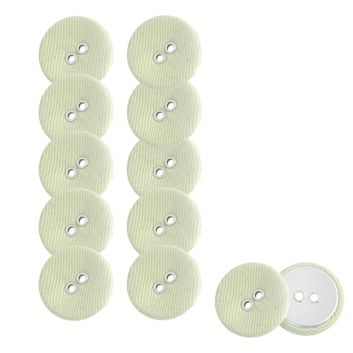 HSTWODE 12 Stück Bunte 2-Loch Knöpfe – 11mm Runde Stoffknöpfe für Hemden, Blazer, Mäntel & Windjacken | Ideal für Ärmelknöpfe & DIY Nähen (Grün) von HSTWODE