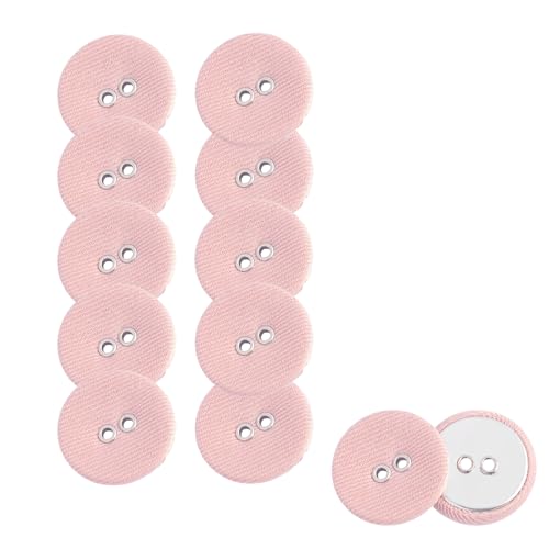 HSTWODE 12 Stück Bunte 2-Loch Knöpfe – 11mm Runde Stoffknöpfe für Hemden, Blazer, Mäntel & Windjacken | Ideal für Ärmelknöpfe & DIY Nähen (Rosa) von HSTWODE