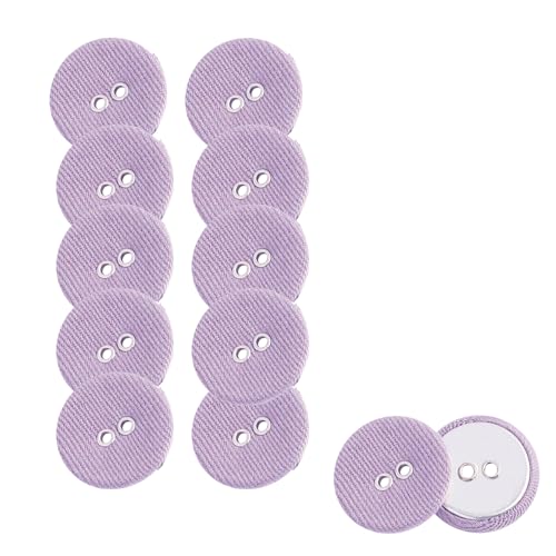 HSTWODE 12 Stück Bunte 2-Loch Knöpfe – 11mm Runde Stoffknöpfe für Hemden, Blazer, Mäntel & Windjacken | Ideal für Ärmelknöpfe & DIY Nähen (Violett) von HSTWODE