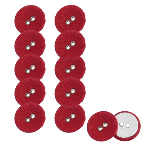 HSTWODE 12 Stück Bunte 2-Loch Knöpfe – 11mm Runde Stoffknöpfe für Hemden, Blazer, Mäntel & Windjacken | Ideal für Ärmelknöpfe & DIY Nähen (Weinrot) von HSTWODE