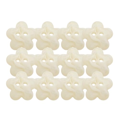 HSTWODE 12 Stück Harz-Ombré-Knöpfe in BlumenformDekorative Knöpfe für Bunte,Nähen Stricken Basteln DIY Geschenk Deko (Beige, 33mm) von HSTWODE