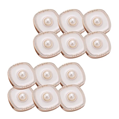 HSTWODE 12 Stück Luxus Knöpfe aus Kunststoff mit Metallbeschichtung - 18, 21, 25mm - Hoher Knopfsteg - Für Mäntel, Blazer, Cardigans, Strickjacken und Damenmode (12#, 25mm) von HSTWODE