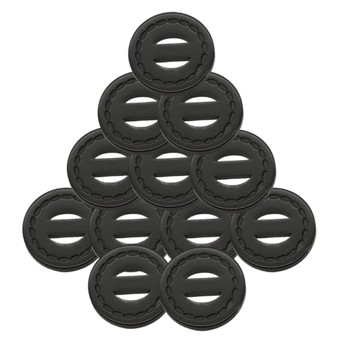 HSTWODE 12 Stück Round Resin Leather-Like Colored Buttons | Geometric 2-Hole Design25-27mm | Für Mäntel, Jacken, Blazer, DIY Handwerk | Painted Decorative Buttons | (Schwarz, 27mm) von HSTWODE