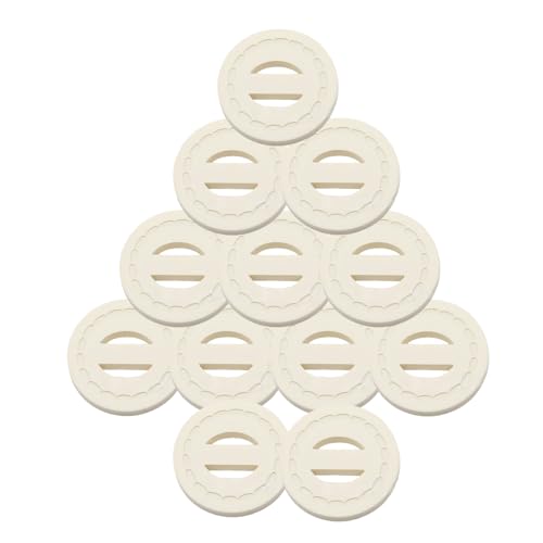 HSTWODE 12 Stück Round Resin Leather-Like Colored Buttons | Geometric 2-Hole Design25-27mm | Für Mäntel, Jacken, Blazer, DIY Handwerk | Painted Decorative Buttons | (Weiß, 27mm) von HSTWODE