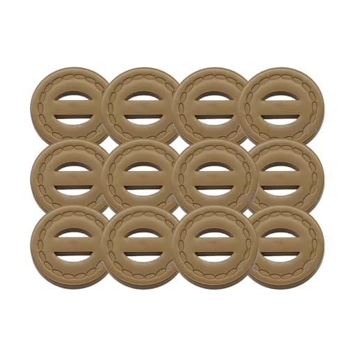 HSTWODE 12 Stück Round Resin Leather-Like Colored Buttons | Geometric 2-Hole Design30-33mm | Für DIY Handwerk, Mäntel, Jacken, Blazer | Painted Decorative Buttons (Kaffeebraun, 30mm) von HSTWODE
