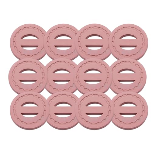 HSTWODE 12 Stück Round Resin Leather-Like Colored Buttons | Geometric 2-Hole Design30-33mm | Für DIY Handwerk, Mäntel, Jacken, Blazer | Painted Decorative Buttons (Rosa, 33mm) von HSTWODE