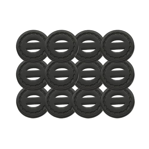 HSTWODE 12 Stück Round Resin Leather-Like Colored Buttons | Geometric 2-Hole Design30-33mm | Für DIY Handwerk, Mäntel, Jacken, Blazer | Painted Decorative Buttons (Schwarz, 30mm) von HSTWODE