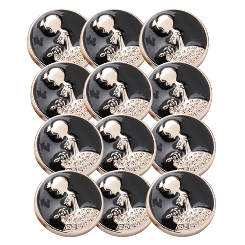 HSTWODE 12 Stück Rundknöpfe mit hohem Schaft für Damenmäntel, Jacken, Cardigans und Strickwaren, 18/21/25 mm (9#, 25mm) von HSTWODE