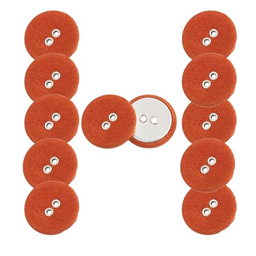 HSTWODE 12 Stück Stoffbezogene Knöpfe (2-Loch) - Rundknöpfe für Hemden, Blazer & Mäntel DIY Nähzubehör, buttons selber machen (Braun) von HSTWODE