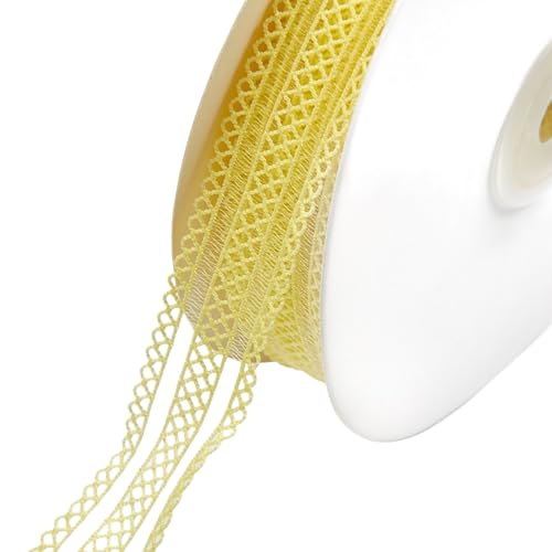 HSTWODE 15 Yards 2cm Spitze Borte Gummiband Woven Ribbon Kleidung Gürtel Stoff DIY (Gelb) von HSTWODE