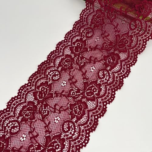 HSTWODE 15cm x5 yards/10 yards Elastizität Spitzenband Spitzenbordüre Spitzenborte Zierband Dekoband Spitzen Borten Bänder zum Nähen,DIY Basteln (1#, 10 yards) von HSTWODE