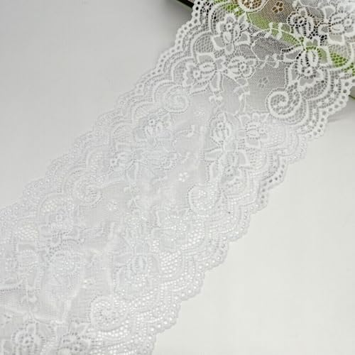 HSTWODE 15cm x5 yards/10 yards Elastizität Spitzenband Spitzenbordüre Spitzenborte Zierband Dekoband Spitzen Borten Bänder zum Nähen,DIY Basteln (11#, 10 yards) von HSTWODE