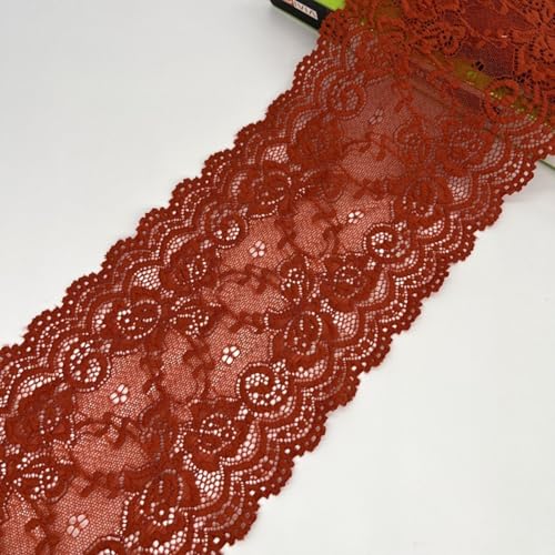 HSTWODE 15cm x5 yards/10 yards Elastizität Spitzenband Spitzenbordüre Spitzenborte Zierband Dekoband Spitzen Borten Bänder zum Nähen,DIY Basteln (19#, 10 yards) von HSTWODE