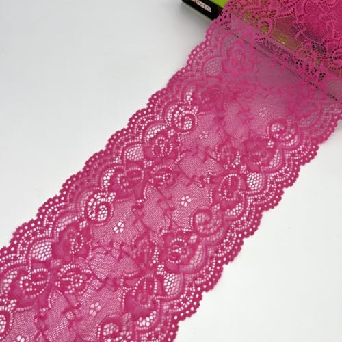 HSTWODE 15cm x5 yards/10 yards Elastizität Spitzenband Spitzenbordüre Spitzenborte Zierband Dekoband Spitzen Borten Bänder zum Nähen,DIY Basteln (8#, 10 yards) von HSTWODE