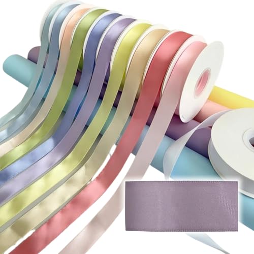 HSTWODE 1Stück Satinband Bänder, Extra langes Band, 2.5cm 9100cm Breit Geschenkband Rainbow colors für Dekoration, Geschenkverpackung, Kunsthandwerk, Haarschleifen, Blumenstrauß (8024#) von HSTWODE