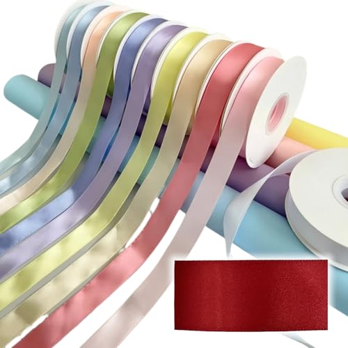 HSTWODE 1Stück Satinband Bänder, Extra langes Band, 2.5cm 9100cm Breit Geschenkband Rainbow colors für Dekoration, Geschenkverpackung, Kunsthandwerk, Haarschleifen, Blumenstrauß (8041#) von HSTWODE