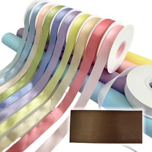 HSTWODE 1Stück Satinband Bänder, Extra langes Band, 2.5cm 9100cm Breit Geschenkband Rainbow colors für Dekoration, Geschenkverpackung, Kunsthandwerk, Haarschleifen, Blumenstrauß (8053#) von HSTWODE