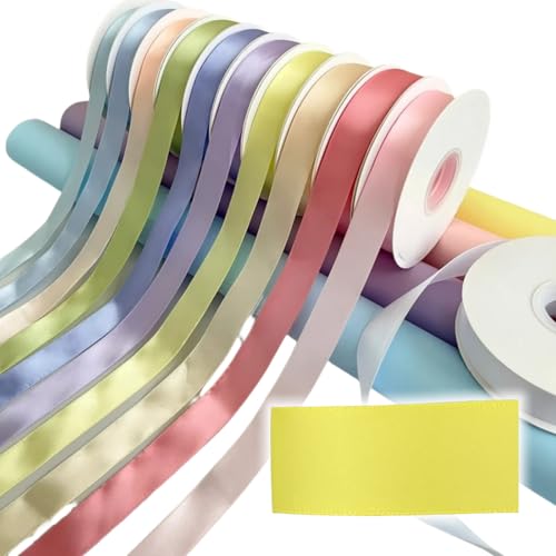 HSTWODE 1Stück Satinband Bänder, Extra langes Band, 2.5cm 9100cm Breit Geschenkband Rainbow colors für Dekoration, Geschenkverpackung, Kunsthandwerk, Haarschleifen, Blumenstrauß (8059#) von HSTWODE