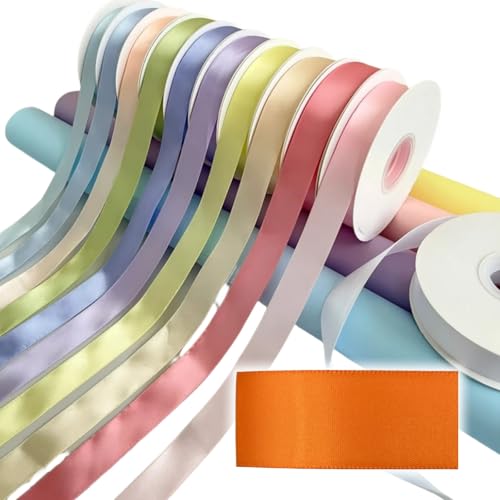 HSTWODE 1Stück Satinband Bänder, Extra langes Band, 2.5cm 9100cm Breit Geschenkband Rainbow colors für Dekoration, Geschenkverpackung, Kunsthandwerk, Haarschleifen, Blumenstrauß (8068#) von HSTWODE