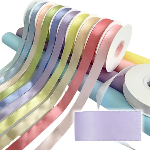 HSTWODE 1Stück Satinband Bänder, Extra langes Band, 2.5cm 9100cm Breit Geschenkband Rainbow colors für Dekoration, Geschenkverpackung, Kunsthandwerk, Haarschleifen, Blumenstrauß (8136#) von HSTWODE