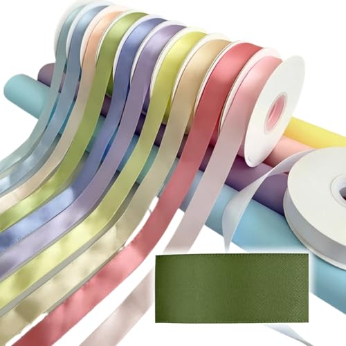 HSTWODE 1Stück Satinband Bänder, Extra langes Band, 2.5cm 9100cm Breit Geschenkband Rainbow colors für Dekoration, Geschenkverpackung, Kunsthandwerk, Haarschleifen, Blumenstrauß (8153#) von HSTWODE