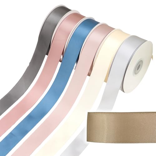 HSTWODE 1Stück Satinband Bänder, Extra langes Band, 2.5cm 9100cm Breit Geschenkband für Blumenstrauß, Dekoration, Geschenkverpackung, Kunsthandwerk, Haarschleifen (8076#) von HSTWODE