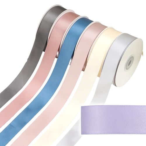 HSTWODE 1Stück Satinband Bänder, Extra langes Band, 2.5cm 9100cm Breit Geschenkband für Blumenstrauß, Dekoration, Geschenkverpackung, Kunsthandwerk, Haarschleifen (8136#) von HSTWODE