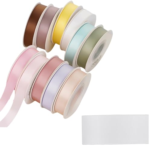 HSTWODE 1Stück Satinband Bänder,Schwarz-Grau-Töne Extra langes Band, 2.5cm 9100cm Breit Geschenkband für Dekoration, Geschenkverpackung, Kunsthandwerk, Haarschleifen, Blumenstrauß (8001#) von HSTWODE