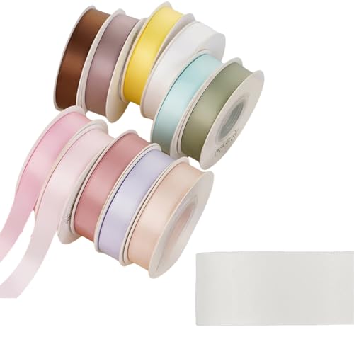 HSTWODE 1Stück Satinband Bänder,Schwarz-Grau-Töne Extra langes Band, 2.5cm 9100cm Breit Geschenkband für Dekoration, Geschenkverpackung, Kunsthandwerk, Haarschleifen, Blumenstrauß (8003#) von HSTWODE