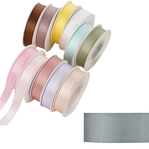 HSTWODE 1Stück Satinband Bänder,Schwarz-Grau-Töne Extra langes Band, 2.5cm 9100cm Breit Geschenkband für Dekoration, Geschenkverpackung, Kunsthandwerk, Haarschleifen, Blumenstrauß (8103#) von HSTWODE