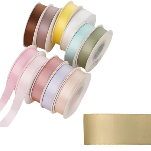 HSTWODE 1Stück Satinband Bänder,Schwarz-Grau-Töne Extra langes Band, 2.5cm 9100cm Breit Geschenkband für Dekoration, Geschenkverpackung, Kunsthandwerk, Haarschleifen, Blumenstrauß (8158#) von HSTWODE