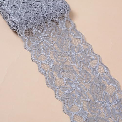 HSTWODE 2/5 Yards 8cm Breite Elastizität Spitzenbordüre Spitzenband,Bunte Spitzen-Blumen Borte Dekoband Zierspitze Zierband Spitzenstoff Spitzenborte zum Nähen,DIY Basteln (10#, 5 yards) von HSTWODE