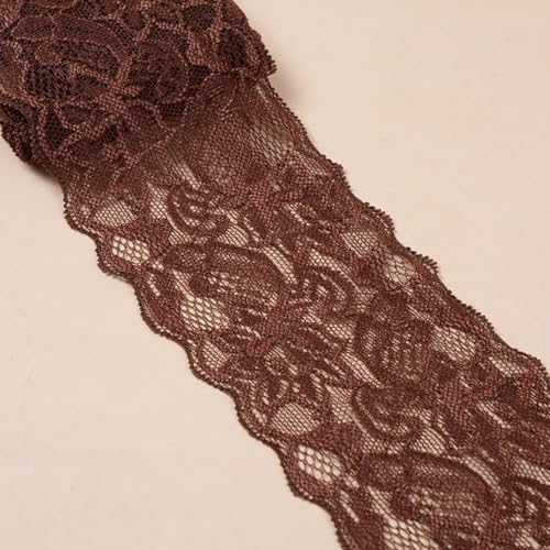 HSTWODE 2/5 Yards 8cm Breite Elastizität Spitzenbordüre Spitzenband,Bunte Spitzen-Blumen Borte Dekoband Zierspitze Zierband Spitzenstoff Spitzenborte zum Nähen,DIY Basteln (13#, 5 yards) von HSTWODE