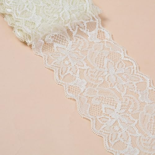 HSTWODE 2/5 Yards 8cm Breite Elastizität Spitzenbordüre Spitzenband,Bunte Spitzen-Blumen Borte Dekoband Zierspitze Zierband Spitzenstoff Spitzenborte zum Nähen,DIY Basteln (14#, 5 yards) von HSTWODE