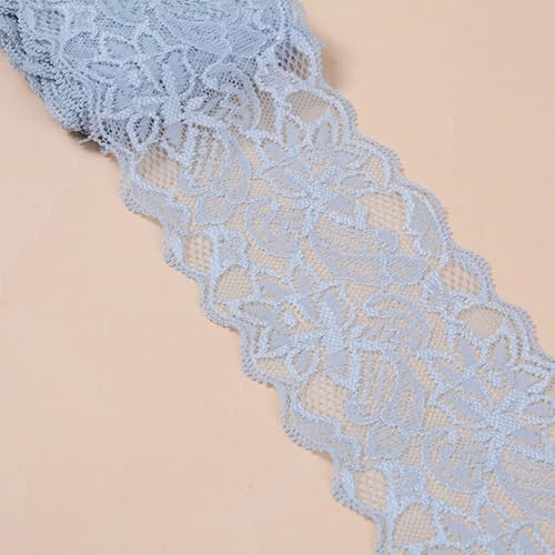 HSTWODE 2/5 Yards 8cm Breite Elastizität Spitzenbordüre Spitzenband,Bunte Spitzen-Blumen Borte Dekoband Zierspitze Zierband Spitzenstoff Spitzenborte zum Nähen,DIY Basteln (18#, 5 yards) von HSTWODE