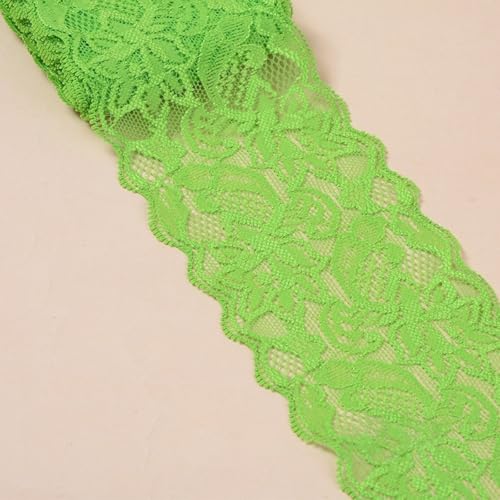HSTWODE 2/5 Yards 8cm Breite Elastizität Spitzenbordüre Spitzenband,Bunte Spitzen-Blumen Borte Dekoband Zierspitze Zierband Spitzenstoff Spitzenborte zum Nähen,DIY Basteln (2#, 5 yards) von HSTWODE