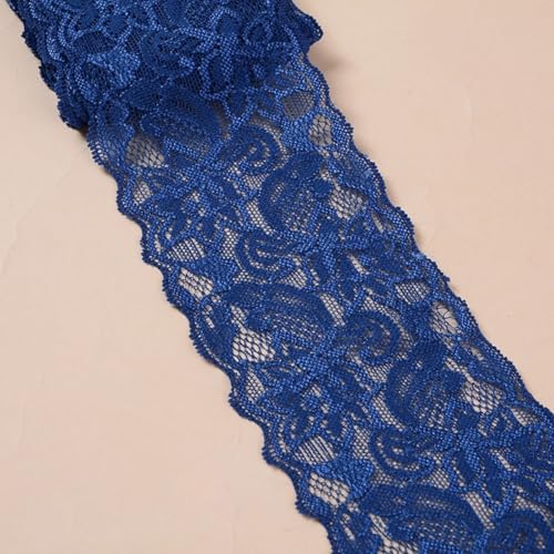 HSTWODE 2/5 Yards 8cm Breite Elastizität Spitzenbordüre Spitzenband,Bunte Spitzen-Blumen Borte Dekoband Zierspitze Zierband Spitzenstoff Spitzenborte zum Nähen,DIY Basteln (20#, 5 yards) von HSTWODE