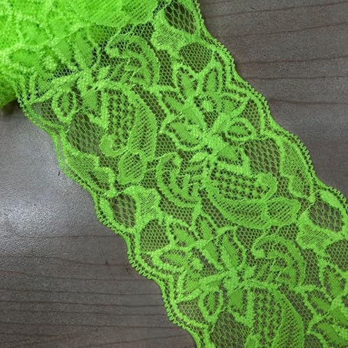 HSTWODE 2/5 Yards 8cm Breite Elastizität Spitzenbordüre Spitzenband,Bunte Spitzen-Blumen Borte Dekoband Zierspitze Zierband Spitzenstoff Spitzenborte zum Nähen,DIY Basteln (26#, 5 yards) von HSTWODE