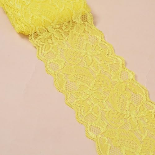 HSTWODE 2/5 Yards 8cm Breite Elastizität Spitzenbordüre Spitzenband,Bunte Spitzen-Blumen Borte Dekoband Zierspitze Zierband Spitzenstoff Spitzenborte zum Nähen,DIY Basteln (3#, 5 yards) von HSTWODE