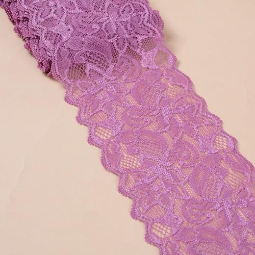 HSTWODE 2/5 Yards 8cm Breite Elastizität Spitzenbordüre Spitzenband,Bunte Spitzen-Blumen Borte Dekoband Zierspitze Zierband Spitzenstoff Spitzenborte zum Nähen,DIY Basteln (8#, 5 yards) von HSTWODE