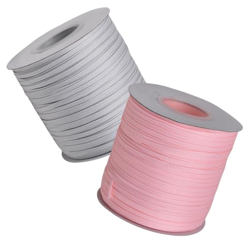 HSTWODE 2 Rollen Satinband Geschenkband (3mm x 640m) – Geschenkverpackung, Dekoration & Basteln | Schleifenband, Stoffband für Hochzeit, Geburtstag, Weihnachten | Farbauswahl (1#) von HSTWODE