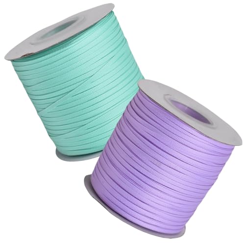 HSTWODE 2 Rollen Satinband Geschenkband (3mm x 640m) – Geschenkverpackung, Dekoration & Basteln | Schleifenband, Stoffband für Hochzeit, Geburtstag, Weihnachten | Farbauswahl (2#) von HSTWODE