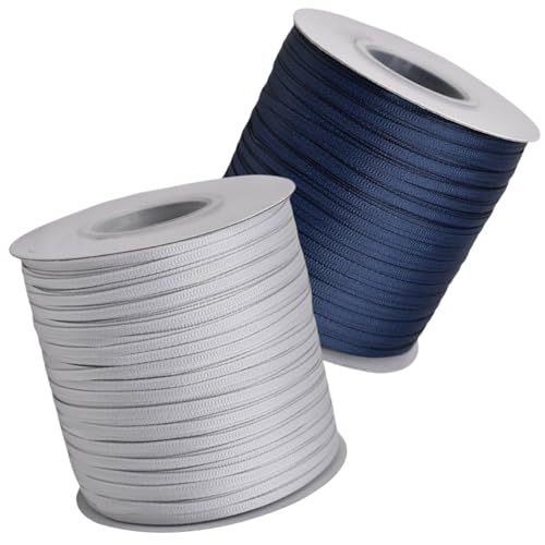 HSTWODE 2 Rollen Satinband Geschenkband (3mm x 640m) – Geschenkverpackung, Dekoration & Basteln | Schleifenband, Stoffband für Hochzeit, Weihnachten | Farbauswahl Geburtstag (10#) von HSTWODE